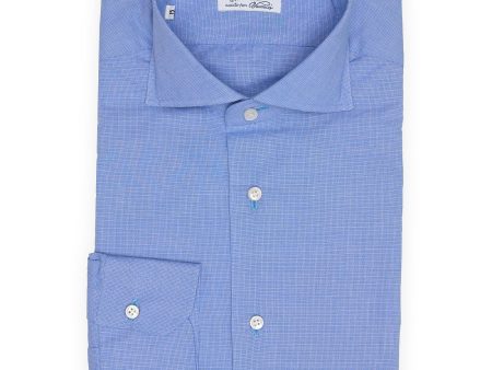 MATTABISCH Blue Poplin Cotton Handmade Dress Shirt EU 38 US 15 NEW Fashion