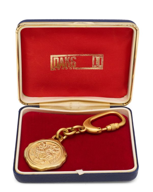 DAKS London Gold  Crest  Vintage Keyrings In The Original Box Online now