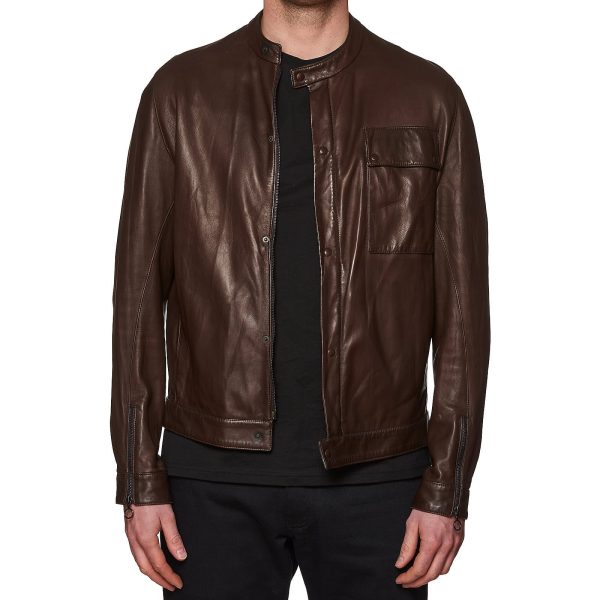 SERAPHIN Brown Lamb Leather Unlined Jacket FR 50 NEW US M Supply