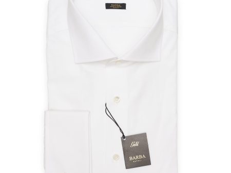 BARBA Napoli Handmade White Cotton French Cuff Dress Shirt EU 44 NEW US 17.5 Online