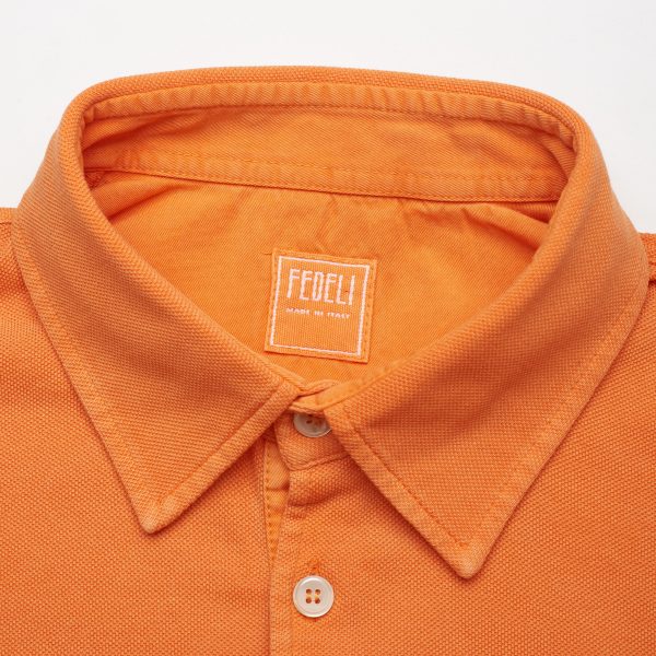 FEDELI  Jack  Orange Cotton Short Sleeve Pique Polo Shirt EU 48 NEW US S Online Hot Sale