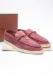 LORO PIANA Wild Mauve Suede Summer Charms Walk Loafers 39 Hot on Sale