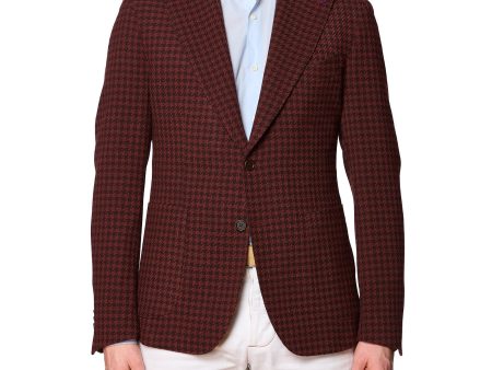 SARTORIA PARTENOPEA Red Check Wool-Poly Jacket EU 50 NEW US 40 Current Model For Cheap