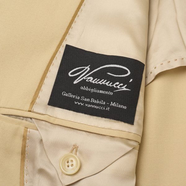 VANNUCCI Milano Beige Pure Cotton Half Lined Jacket EU 56 NEW US 46 Online Hot Sale