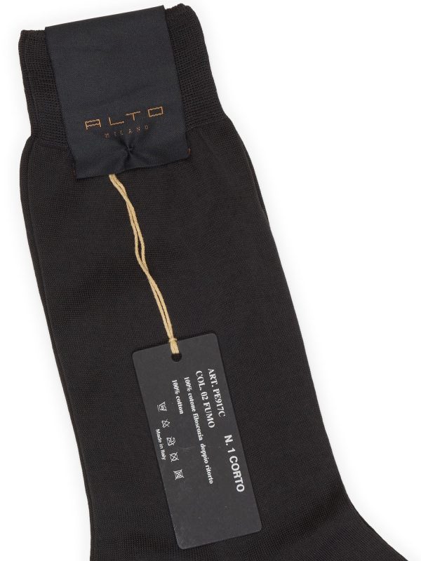 ALTO Milano Fumo Cotton Knit Mid Calf Length Socks Discount