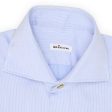 KITON Napoli Handmade Blue Oxford Cotton Dress Shirt EU 39 NEW US 15.5 For Sale