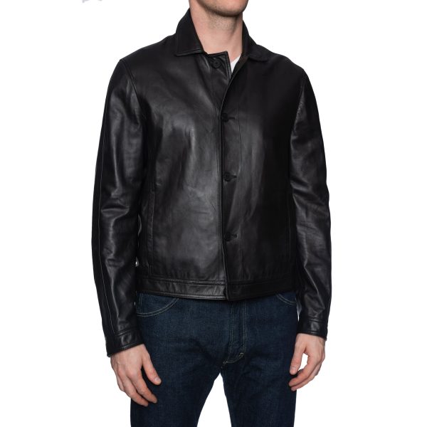 BOTTEGA VENETA Black Sheepskin Leather Blouson Jacket EU 50 NEW US M Supply