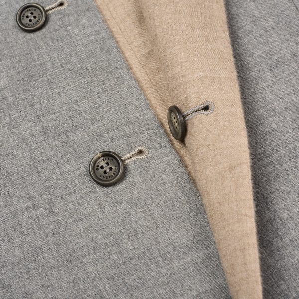 BRUNELLO CUCINELLI Beige-Gray Cashmere-Silk Reversible Jacket EU 50 NEW US 40 Online now