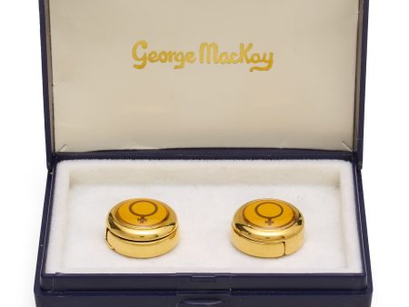 GEORGE MACKAY  Crown  Gold Formal Shirt Button Covers NOS For Discount