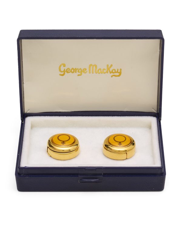 GEORGE MACKAY  Crown  Gold Formal Shirt Button Covers NOS For Discount