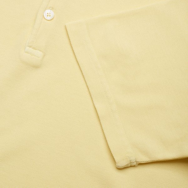 FEDELI  Tommy  Light Yellow Cotton Short Sleeve Pique Polo Shirt 48 NEW S Slim Supply