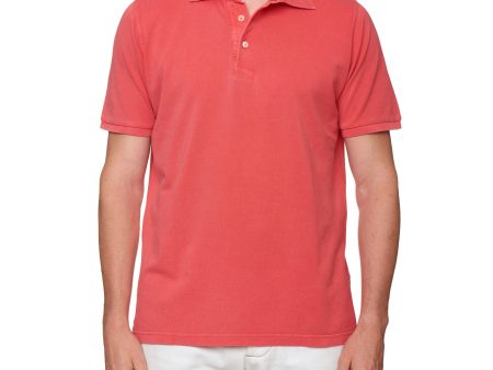 FEDELI  North  Rouge Pink Cotton Pique Frosted Short Sleeve Polo Shirt 50 NEW M Online now