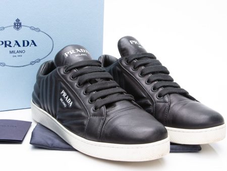 PRADA Calzature Donna Black Black Nappa Sneakers 38 Fashion