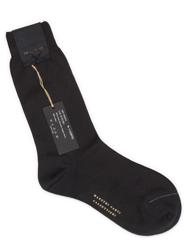 ALTO Milano Fumo Cotton Knit Mid Calf Length Socks Discount