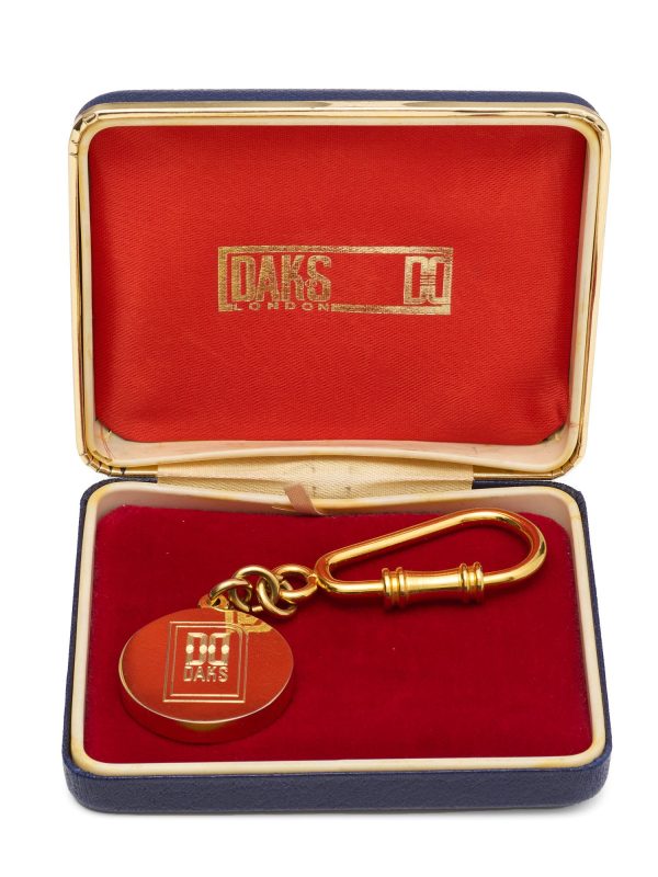 DAKS London Gold Vintage Keyring Key Holder Original Box Sale