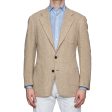 CASTANGIA 1850 Beige Linen-Silk Hopsack Unlined Jacket 50 NEW US 40 Athletic Fit For Sale