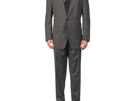 D AVENZA for ACCADEMYA Handmade Gray Striped Wool Suit EU 60 NEW US 50 on Sale