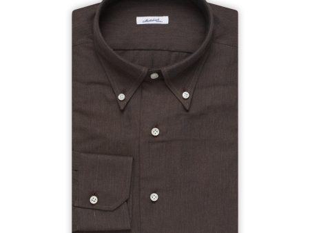 MATTABISCH by Kiton Handmade Gray Button-Down Shirt 40 NEW 15.75 Slim For Sale