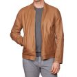 SERAPHIN Tan Lamb Leather Unlined Bomber Flight Jacket FR 50 US M Sale