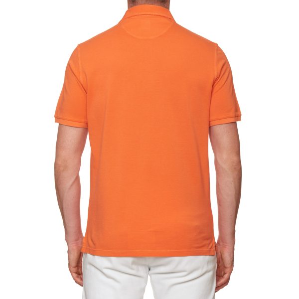 FEDELI  North  Neon Orange Cotton Pique Short Sleeve Polo Shirt EU 50 NEW US M For Discount