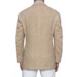 CASTANGIA 1850 Beige Linen-Silk Hopsack Unlined Jacket 50 NEW US 40 Athletic Fit For Sale