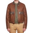 BOTTEGA VENETA Brown Leather Flight Jacket EU 50 US M Fashion