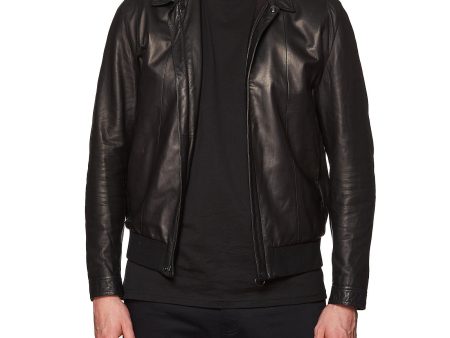 SERAPHIN Black Lamb Leather Fully Lined Bomber Jacket FR 50 US M Online Hot Sale