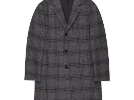 D AVENZA Handmade Gray Plaid Wool Flannel Unlined Coat EU 50 NEW US 40 For Discount