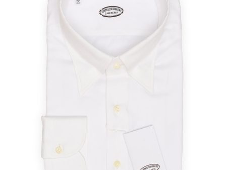 VINCENZO DI RUGGIERO Handmade White Jacquard Dress Shirt EU 45 NEW US 17.75 Online Hot Sale