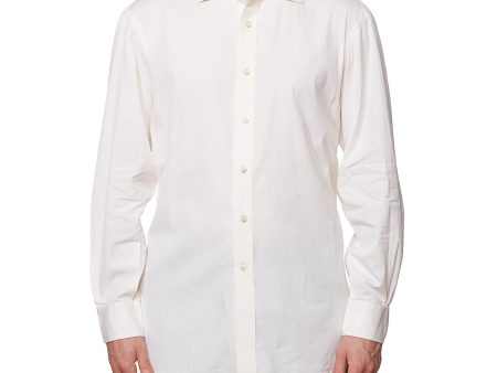 MARIANO RUBINACCI Handmade Cream Cotton Dress Shirt Custom Made EU 41 NEW US 16 Hot on Sale