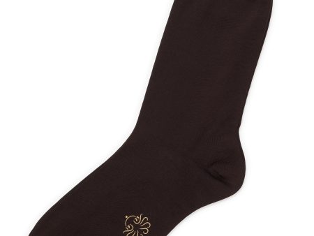 ALTO Milano Brown Cotton Knit Mid Calf Length Socks Online Hot Sale