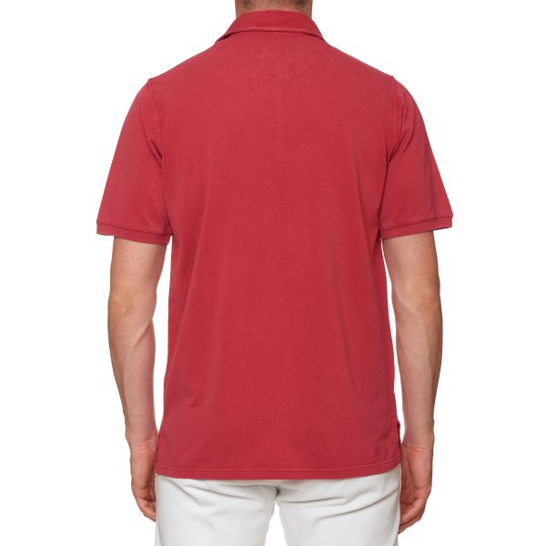 FEDELI  North  Brick Red Cotton Pique Short Sleeve Polo Shirt EU 50 NEW US M For Cheap