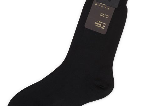 ALTO Milano Black Cotton Knit Short Calf Length Socks Online