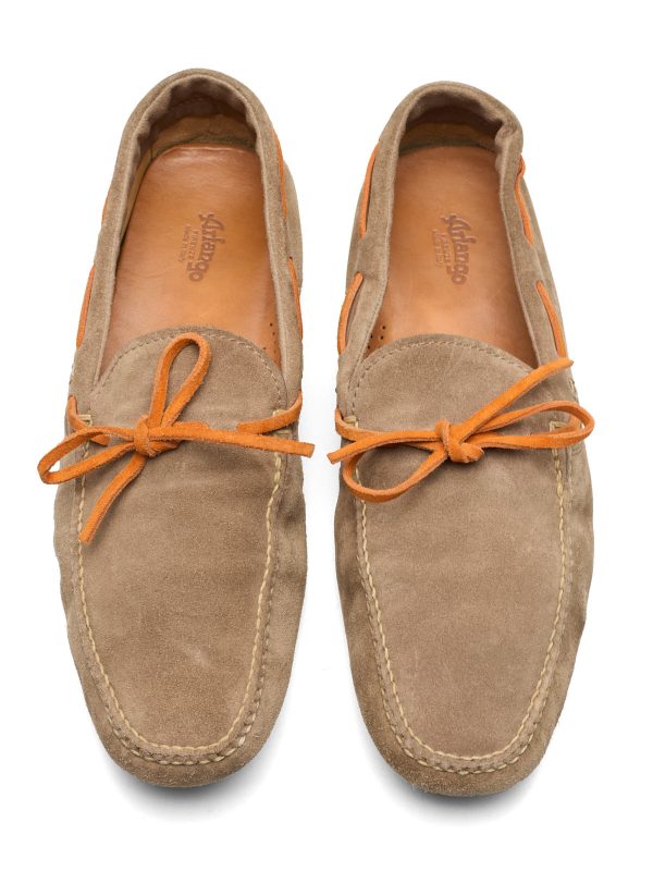 ARFANGO Firenze Tan Suede Leather Driving Moccasin EU 9.5 US 10.5 For Cheap