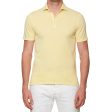 FEDELI  Tommy  Light Yellow Cotton Short Sleeve Pique Polo Shirt 48 NEW S Slim Supply