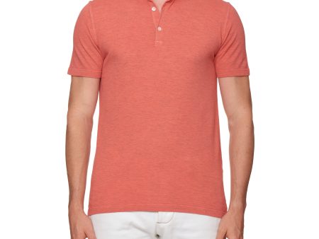 FEDELI  Tommy  Heather Coral Cotton Short Sleeve Pique Polo Shirt EU 50 NEW US M Hot on Sale