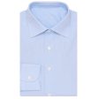 BESPOKE ATHENS Handmade Light Blue Hairline Striped Cotton Shirt NEW Slim Fit For Sale