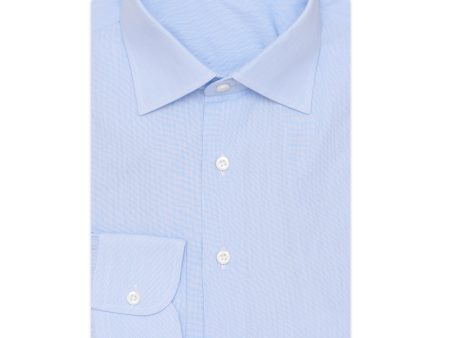 BESPOKE ATHENS Handmade Light Blue Hairline Striped Cotton Shirt NEW Slim Fit For Sale