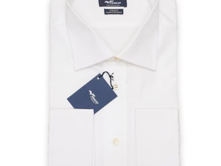 FENICIA Milano White Cotton French Cuff Dress Shirt EU 43 NEW US 17 Sale