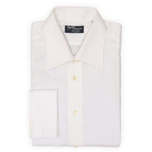 FENICIA for Vannucci White Royal Oxford Cotton Dress Shirt EU 40 NEW US 15.75 Discount