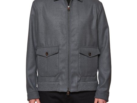 KITON KIRED  Furb  Gray Bomber Jacket EU 54 NEW US XL on Sale