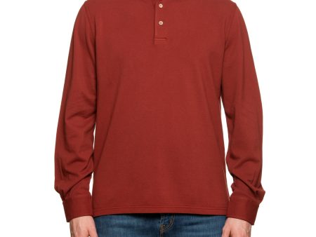 FEDELI  North  Brick Red Cotton Pique Long Sleeve Polo Shirt EU 54 NEW US XL Supply