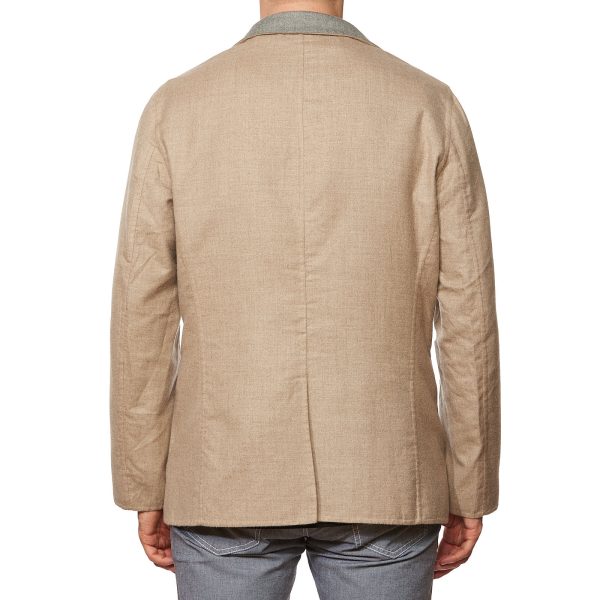 BRUNELLO CUCINELLI Beige-Gray Cashmere-Silk Reversible Jacket EU 50 NEW US 40 Online now