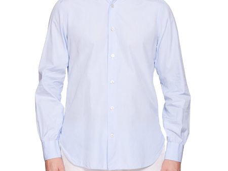 KITON Napoli Handmade Bespoke Light Blue End-on-End Cotton Dress Shirt EU 40 US 15.75 Cheap