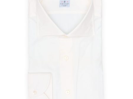 TRUZZI Milano White Twill Cotton Dress Shirt EU 45 NEW US 18 Fashion