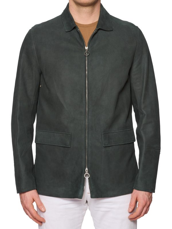 SERAPHIN Green Deer Leather Unlined Jacket FR 48 US S-M Cheap