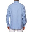 ANDERSON & SHEPPARD Blue Cashmere-Cotton Dress Shirt EU 41 US 16 on Sale