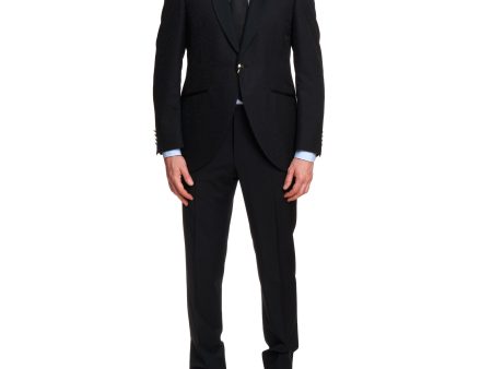 CANALI 1934 Black Wool-Silk Shawl Collar Formal Suit EU 50 US 40 Tuxedo Slim Fit Hot on Sale