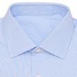 BESPOKE ATHENS Handmade Blue End-on-End Cotton Spalla Camicia Dress Shirt NEW Fashion