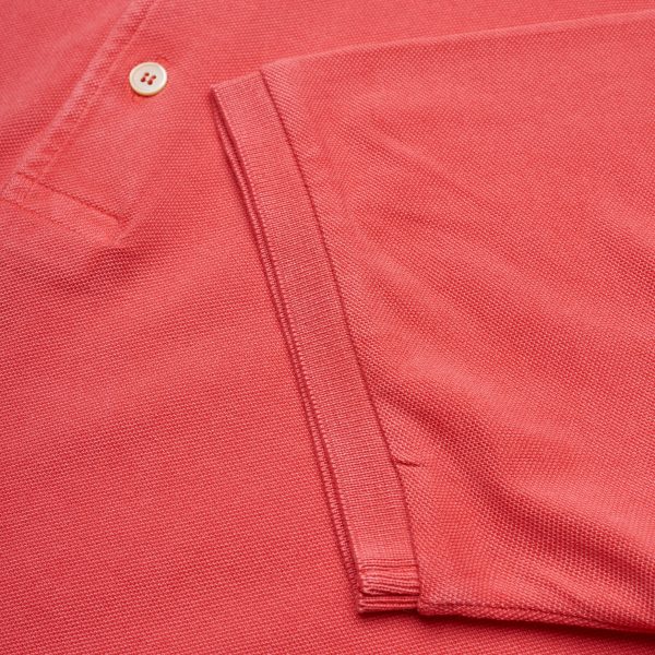 FEDELI  North  Rouge Pink Cotton Pique Frosted Short Sleeve Polo Shirt 50 NEW M Online now